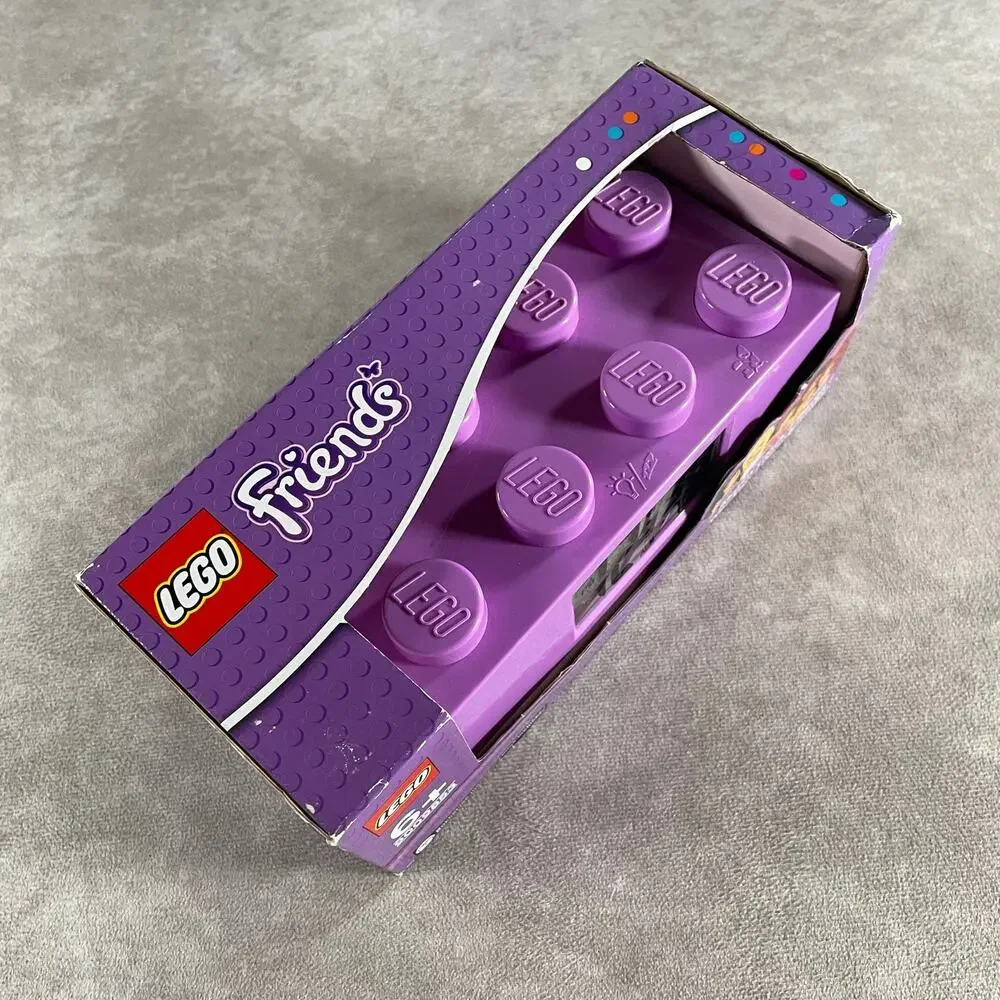 NOS LEGO Friends Brick Alarm Clock Purple Digital LCD 9009853 Girls Kids